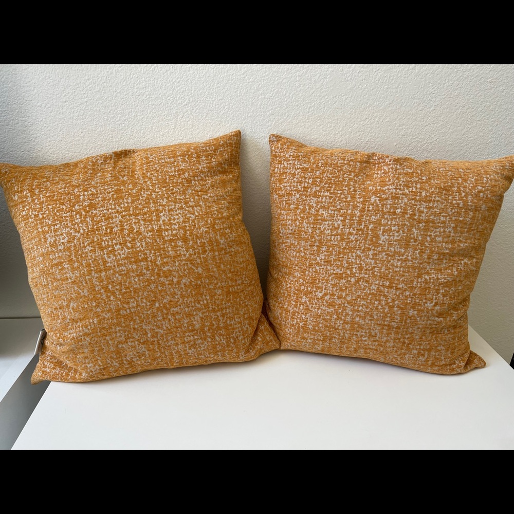 Mustard yellow throw pillows